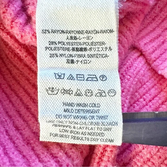 Free People Candy Pop Structured Colorblock Soft Oversized Turtleneck Sweater M - Picture 11 of 11